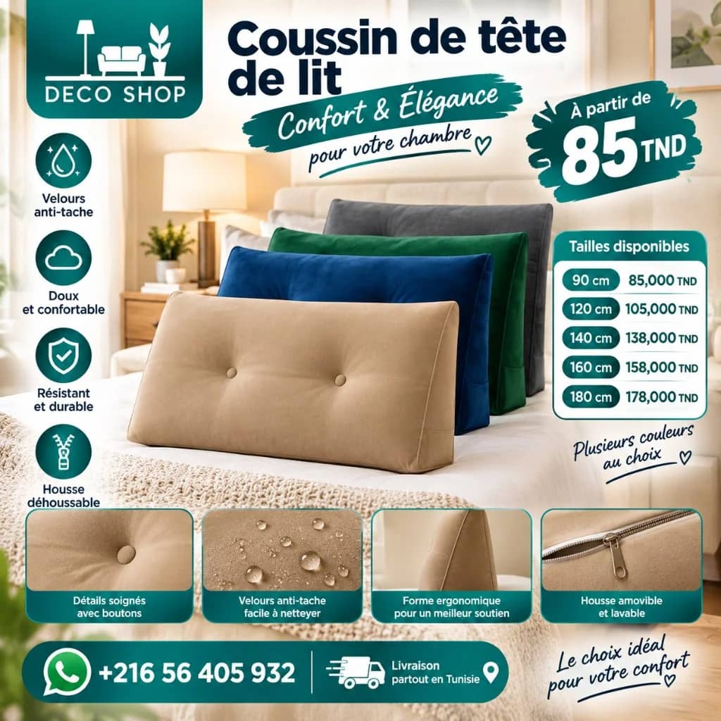 Deco Shop Plus Coussin de tête de lit