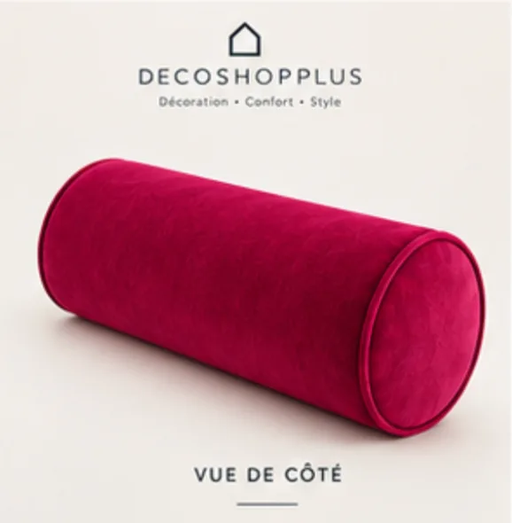 Deco Shop Plus Coussin traversin cylindrique en velours 4