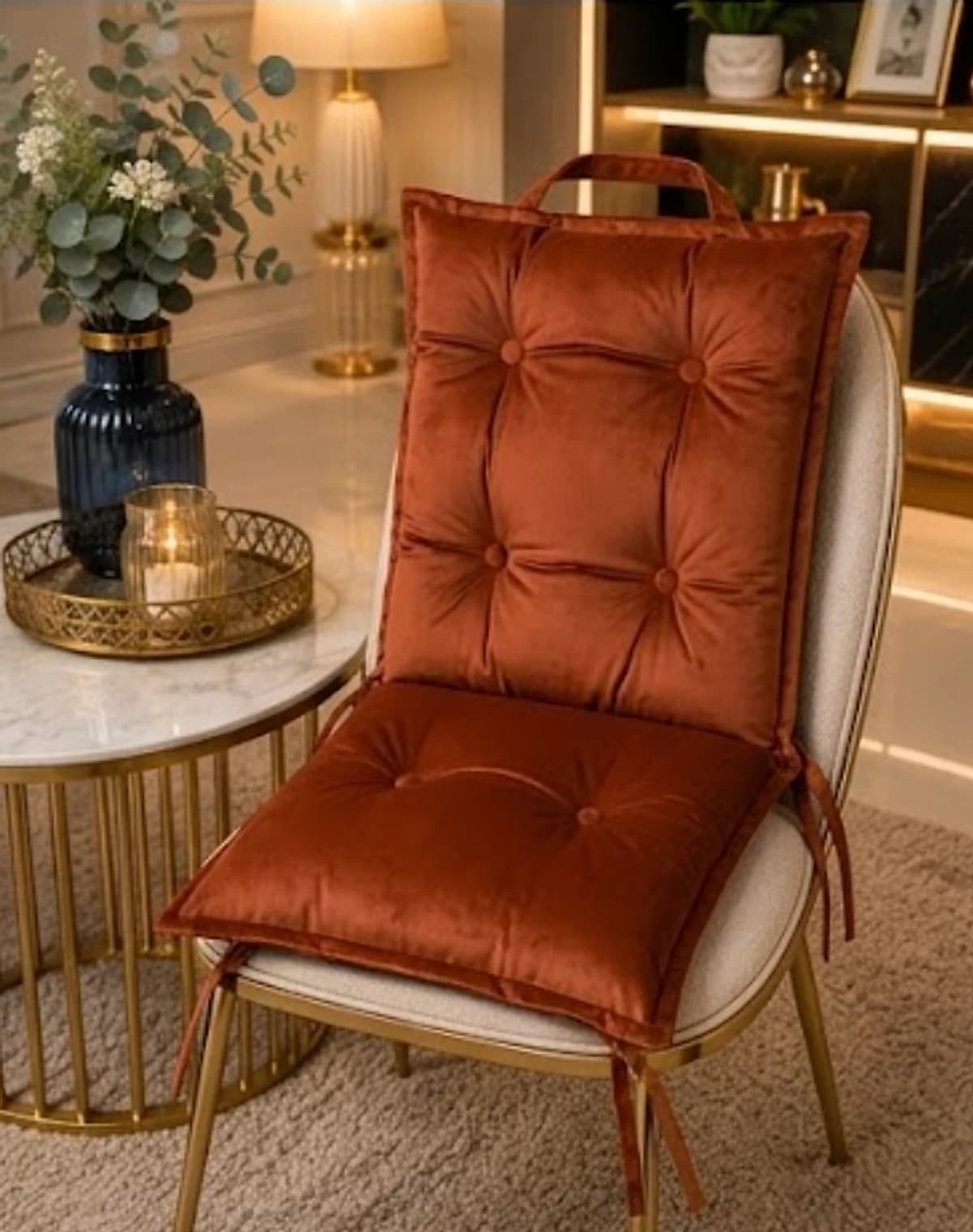 Deco Shop Plus Galette de chaise capitonnée dossier et assise 3