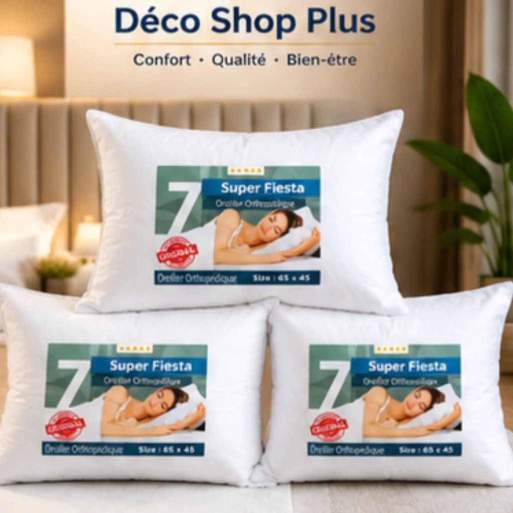 Deco Shop Plus Oreiller Orthopédique Super Fiesta – 65 × 45 cm